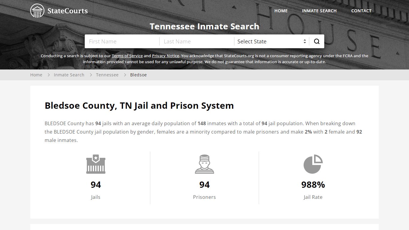 Bledsoe County, TN Inmate Search - StateCourts