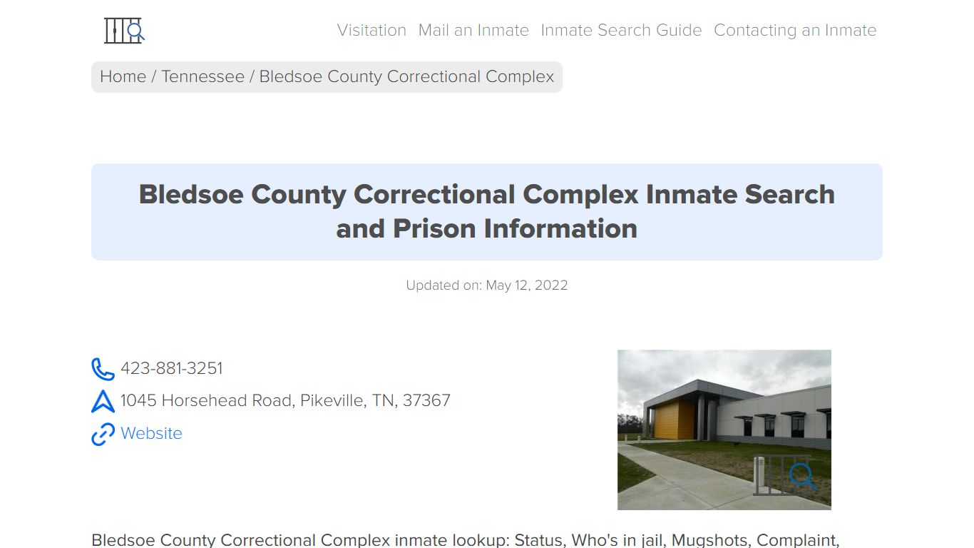 Bledsoe County Correctional Complex Inmate Search ...